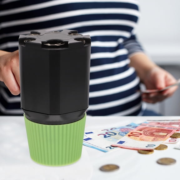 LIFKOME Black Plastic Coin Holder with Auto Counting for Loose Change