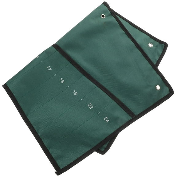 LIFKOME Portable Green Canvas Roll Up Storage Bag for Spanners and General Hand Tools