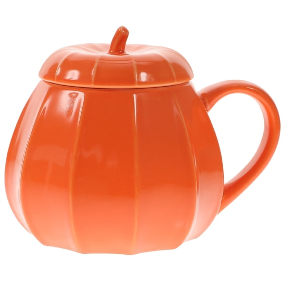 LIFKOME Pumpkin Shape Ceramic Coffee Cup 300ml Halloween Water Mug Orange