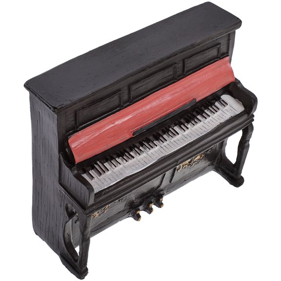 LIFKOME Black Resin Piano Ornament - Realistic Tabletop Decorative Instrument Model for Home and Office
