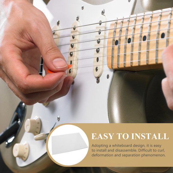 LIFKOME Replacement Guitar Pickguard Material White PVC DIY Scratch Plate Sheet for Electric Guitar and Bass