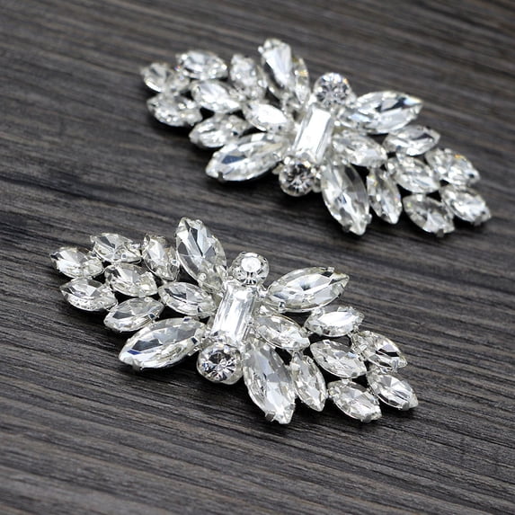 Brysta Rhinestone LIFKOME Rhinestone Crystal Shoe Buckle Clips, Sparkly Detachable Shoe ...