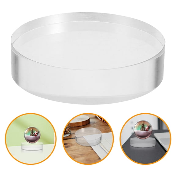 LIFKOME Clear Round Paperweight for Office Desk, 8 x 8 x 1.9 CM Decorative and Practical Desk Accessory