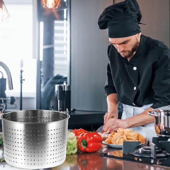 LIFKOME Plated Silver Stainless Steel Seafood Boil Pot Multipurpose Crawfish Cooking Bucket for Storage