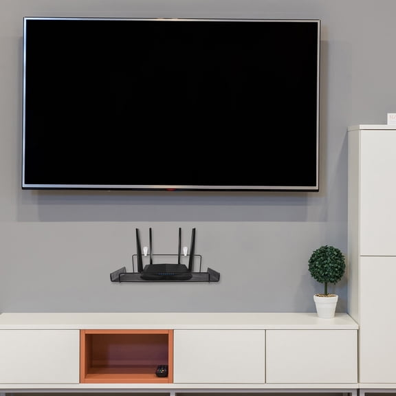 LIFKOME Simple Design Wall Mounted Router Shelf with Iron 1Set