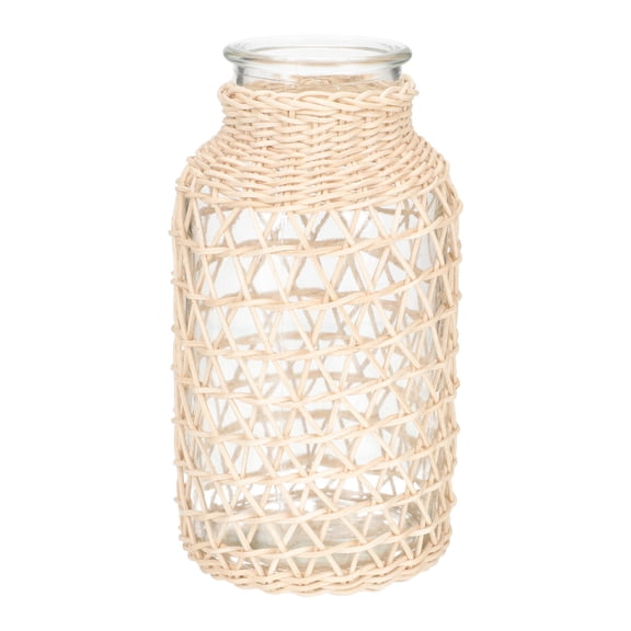 LIFKOME Simple Transparent Glass Vase for Decoration Use Adds Beauty to Home or Office 7 inch