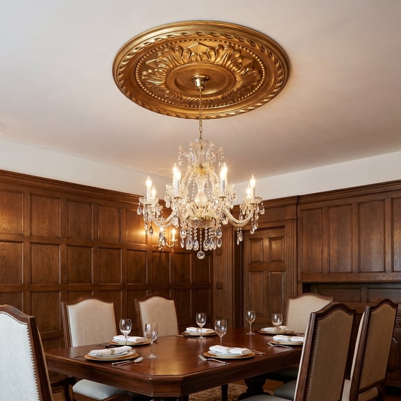 LIFKOME Round Ceiling Medallion with , Reinforced Design for Elegant Home Decoration