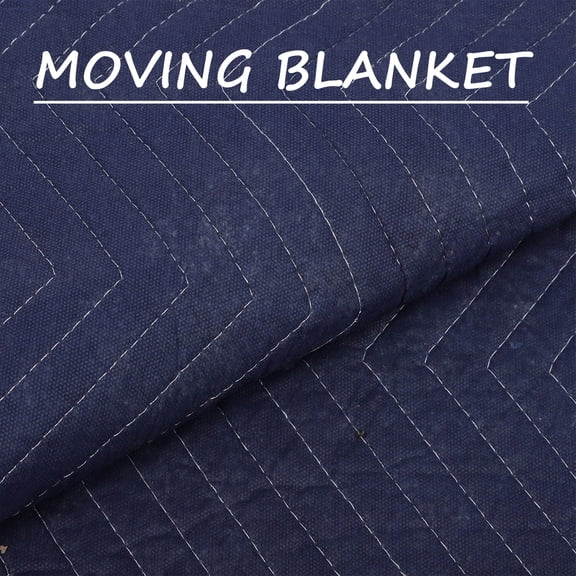 LIFKOME Thick Blue Packing Blanket for Moving with Stretch Resistant and Nonslip Design
