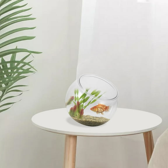 LIFKOME Transparent Fish Aquarium Bowl Suitable For Micro Landscape And Hydroponic Planter Small Plastic Fishbowl For Goldfish Betta And Turtles