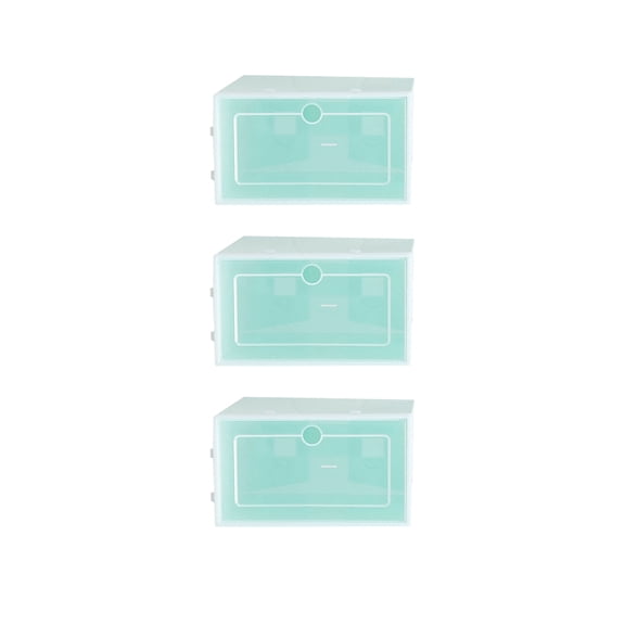 LIFKOME Green Transparent Stackable Shoe Storage Boxes, Design, PP Material, Size Small Organizer
