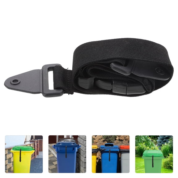 LIFKOME Trash Can Locks for Animals Black Webbing Strap Prevents Access 1Pack