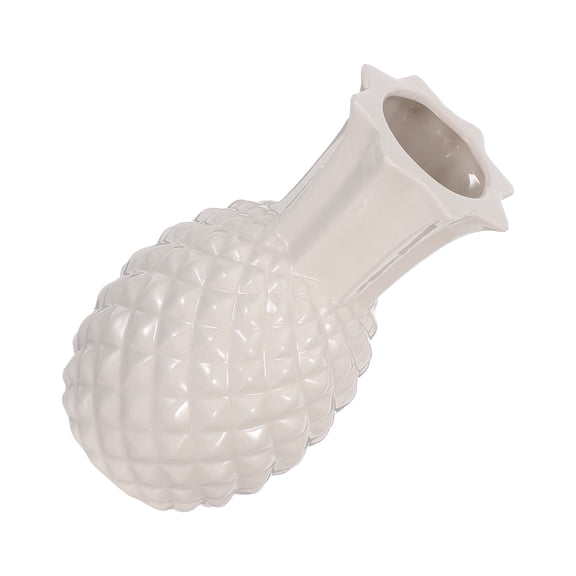 LIFKOME Ceramic Pineapple Vase White Minimalist Flower Holder for Home