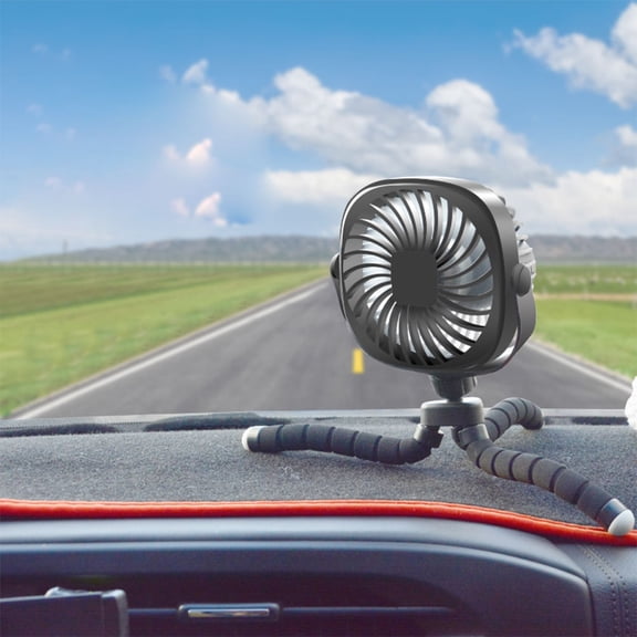 LIFKOME USB Fan Octopus Shape Clip on Adjustable Cooling Fan for Table and Pole Use Black