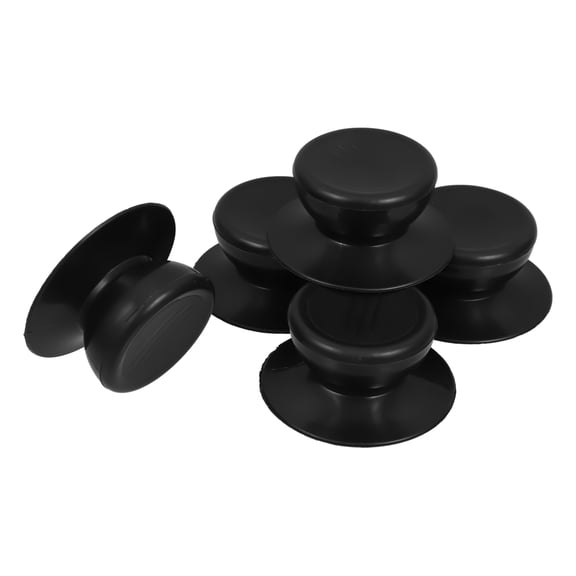 LIFKOME Universal Pot Lid Knobs Replacement Set of 5 Anti-Scald Handle Knobs for Cookware Decor Black PE