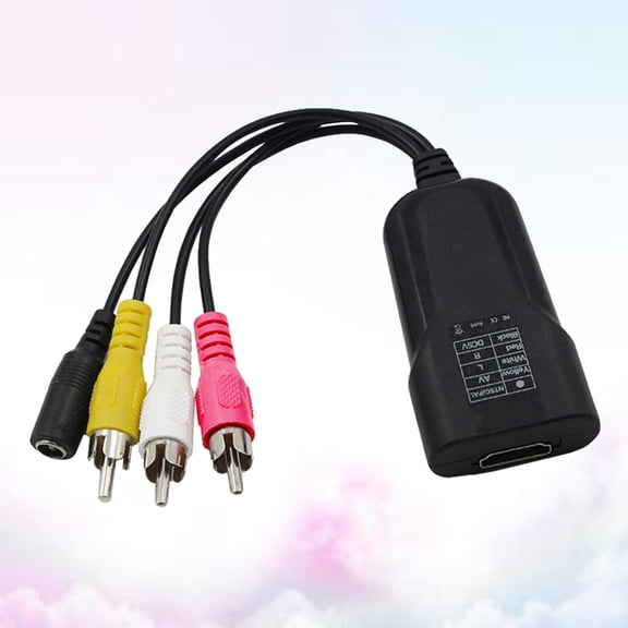 LIFKOME Plastic Video and Audio Converter Adapter 1 Set, Compact Size 8.1 x 1.4 x 0.6 Inches for Conversion