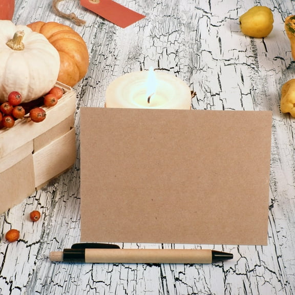 LIFKOME Vintage Kraft Paper Cards Set with Khaki Color Great for Personal Messages and DIY Wedding