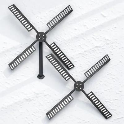 LIFKOME Black Plastic Windmill Blades for Outdoor Garden Decor 2Sets