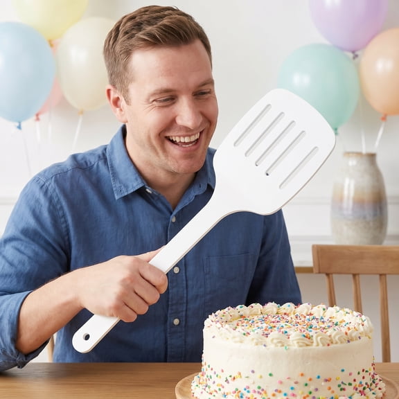 LIFKOME White Jumbo Oversized Spatula Costume Accessory for Birthday and Masquerade Parties