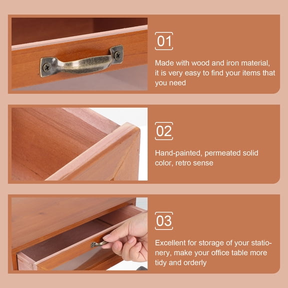 LIFKOME Wood Monitor Riser With Drawer Retro Design 1Pack for Office Use Back to School