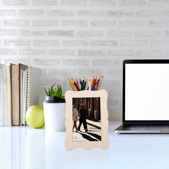 LIFKOME Wooden Surface DIY Craft Set with 15 Unfinished Wooden Photo Frames for Family Fun and Celebrations