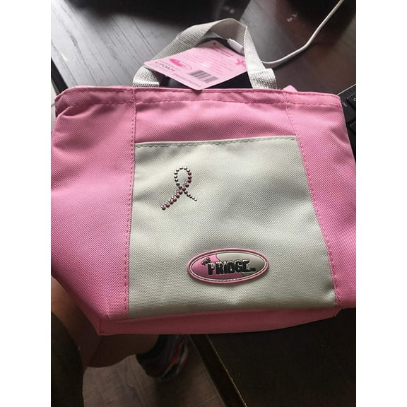 LIFOAM Insulated Mini Tote - 1 Piece - The Fridge - Breast Cancer Ribbon - Pink