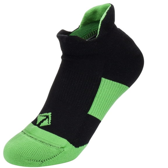 LIFT 23 Low-Cut Comfort Compression Pro-Fit Moisture Wicking Athletic Socks (Black, Green, Small (Youth 3.5-5.5))
