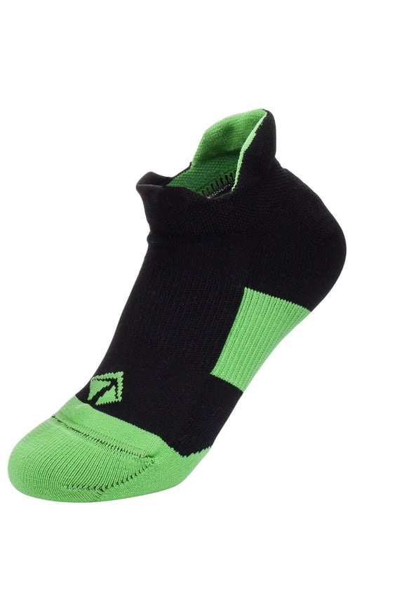 LIFT 23 Low-Cut Comfort Compression Pro-Fit Moisture Wicking Athletic Socks (Black, Green, Small (Youth 3.5-5.5))