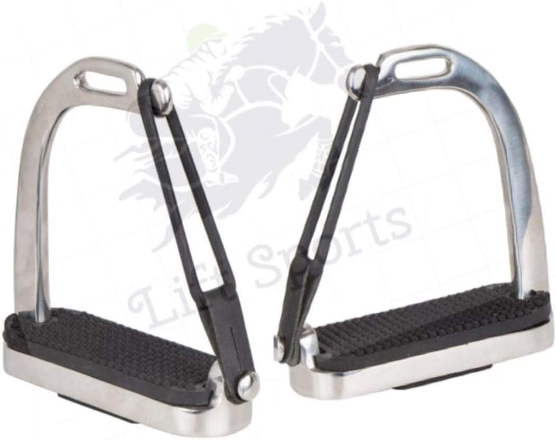 LIFT 4.75" Peacock Horse Riding Safety Stirrups Silver Polish Irons