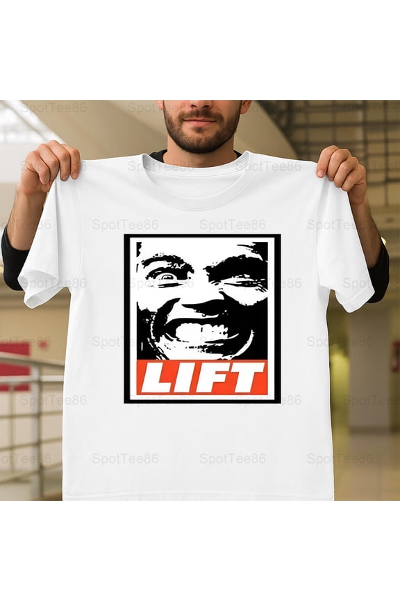 LIFT Retro Vintage Bodybuilding Weight Lifting Gym Workout Graphic G048 Unisex T-Shirt, Up to Size 5XL