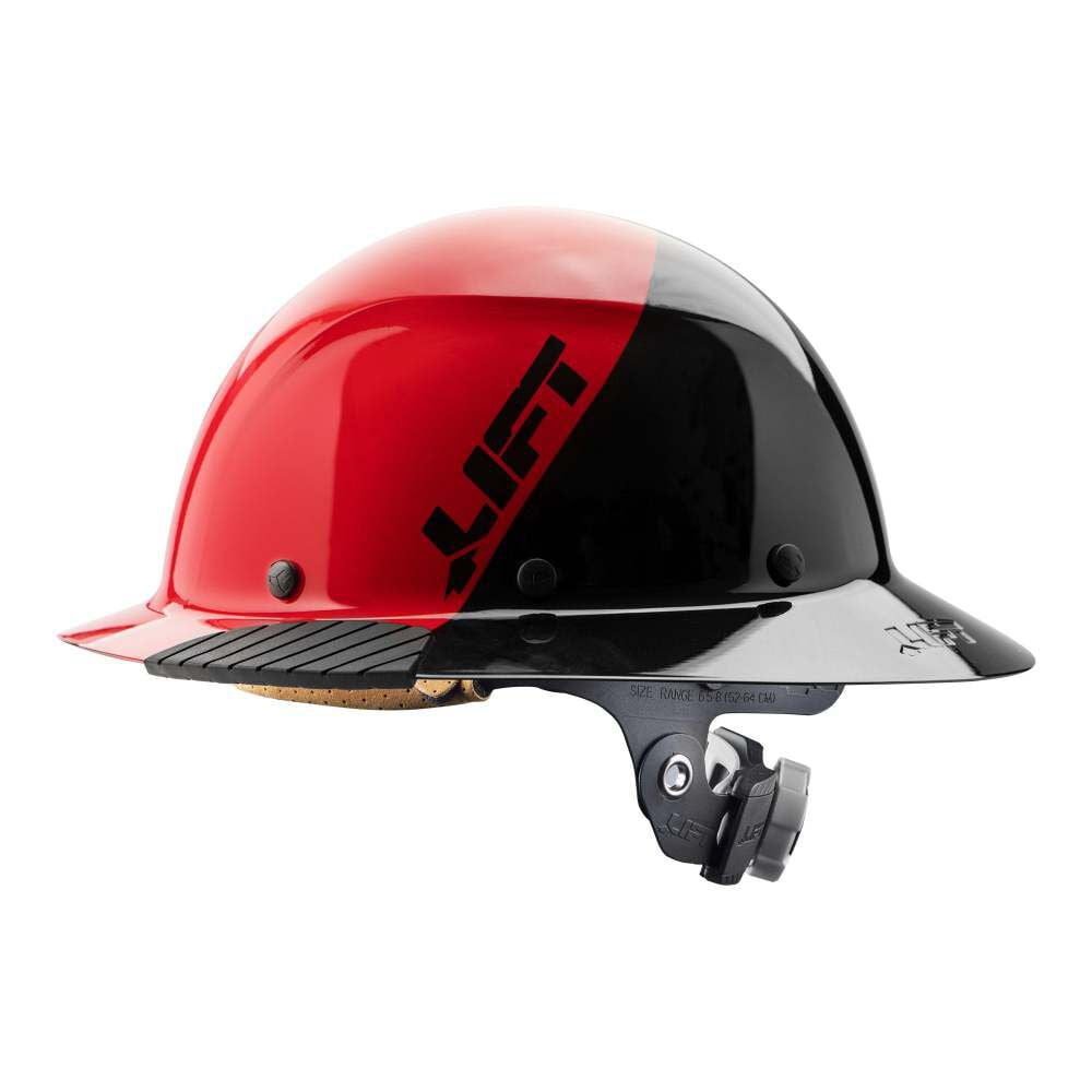 Lift Safety Dax Fifty/50 Full Brim Hard Hat Red Fiber Resin