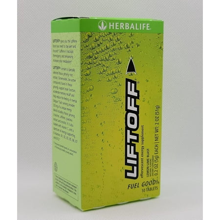 LIFTOFF Energy Tablets - Liftoff Lemon Lime Blast, Naturally Flavored, Instant Energy Drink Tablets for Natural Boost of Energy, Clears Minds, On-the-Go, 10 Tablets (Pack of 1)