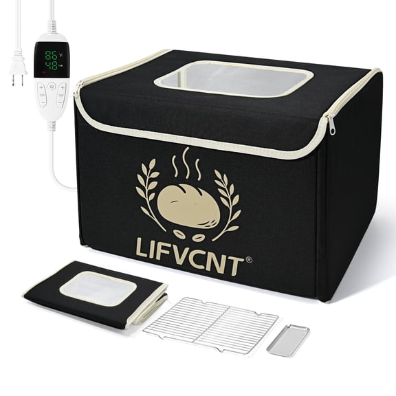 LIFVCNT Folding Bread Proofing Box with 68–132°F Temp Control & 99H Timer, Dough Proofer for Sourdough and Baking, Three Heating Zones, 1 Pack