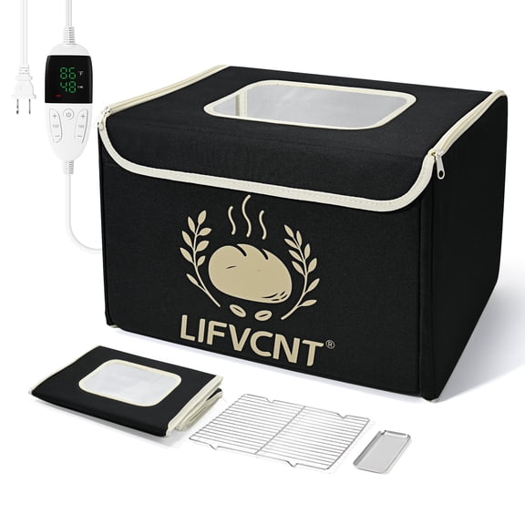 LIFVCNT Folding Bread Proofing Box with 68–132°F Temp Control & 99H Timer, Dough Proofer for Sourdough and Baking, Three Heating Zones, 1 Pack
