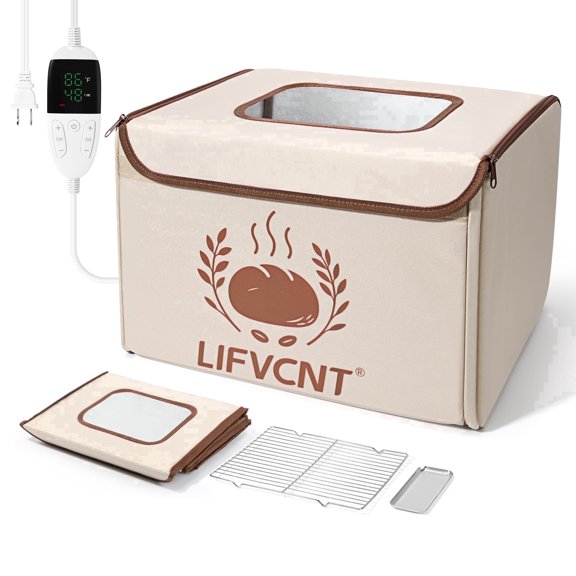 LIFVCNT Folding Bread Proofing Box with 68–132°F Temp Control & 99H Timer, Dough Proofer for Sourdough and Baking, 1 Pack