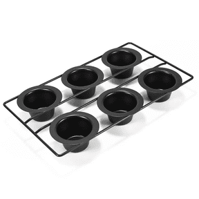 WENSTERBAKE 6-Cup Deep Popover Pan, Carbon Steel Nonstick Bakeware, Dishwasher Safe, for Popovers, Yorkshire Pudding and Muffins