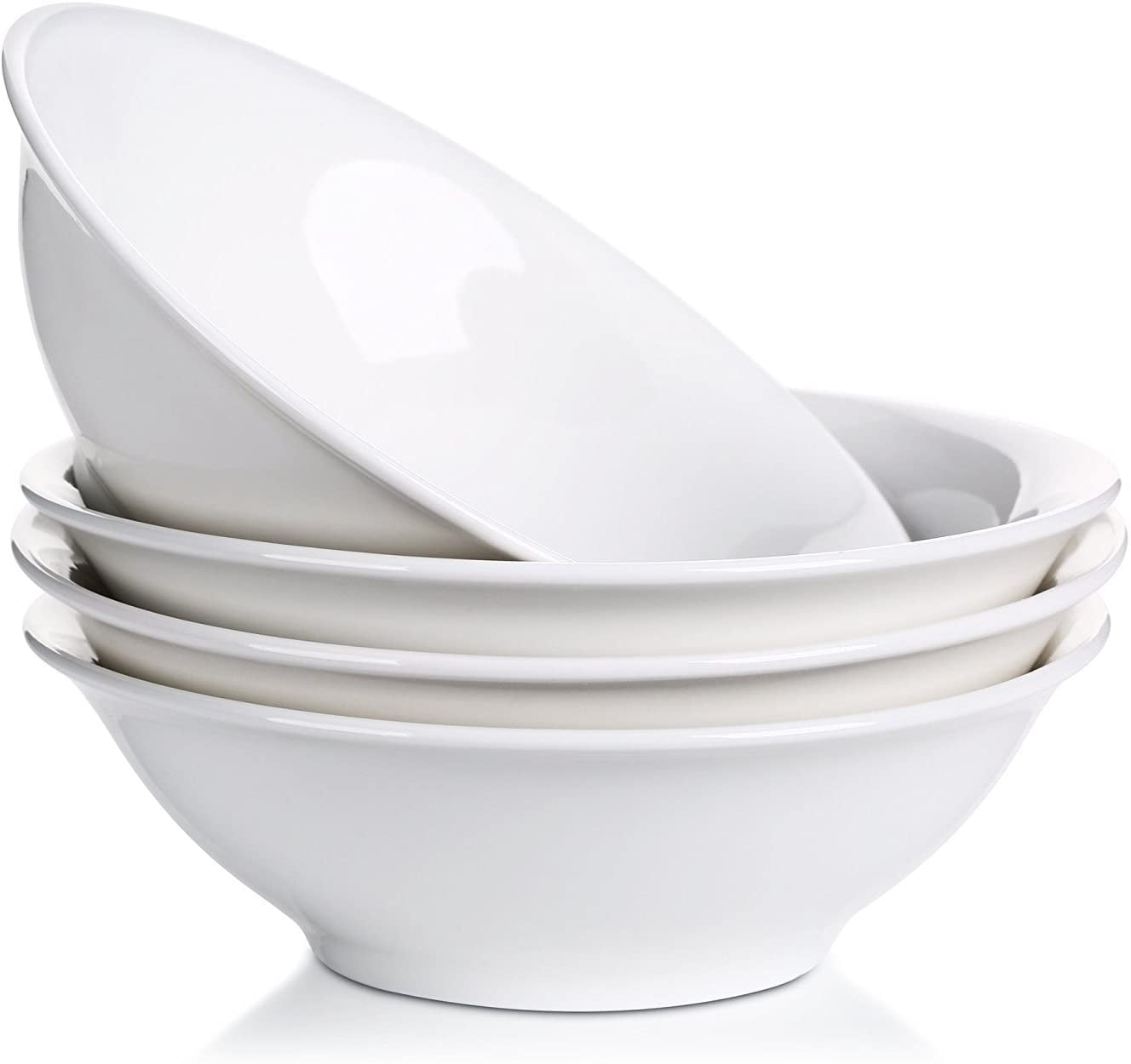  GlowSol 42 OZ Soup Bowls Set of 4, White Ceramic Bowls