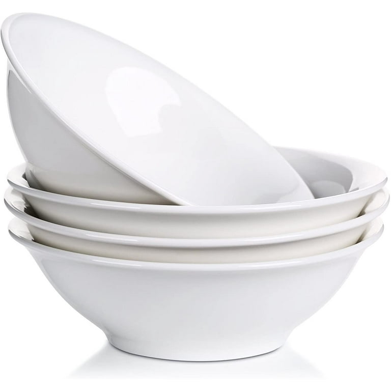 Ceramic Pasta Bowls, Porcelain Salad Bowls Set of 4, 26 oz Soup Bowl for Kitchen, Large Serving Bowls, Reactive Glaze Dish Bowls, Microwave and Dishwa
