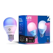 LIFX Smart Home A19 E26 Medium Smart-Enabled LED Bulb Color Changing 9 Watt Equivalence 2 pk