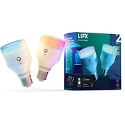 LIFX Clean, A19 1100 lumens, Full Color with Antibacterial HEV, Wi-Fi Smart LED Light Bulb, No Bridge Required, Compatible with Alexa, Hey Google, HomeKit and Siri 2-Pack