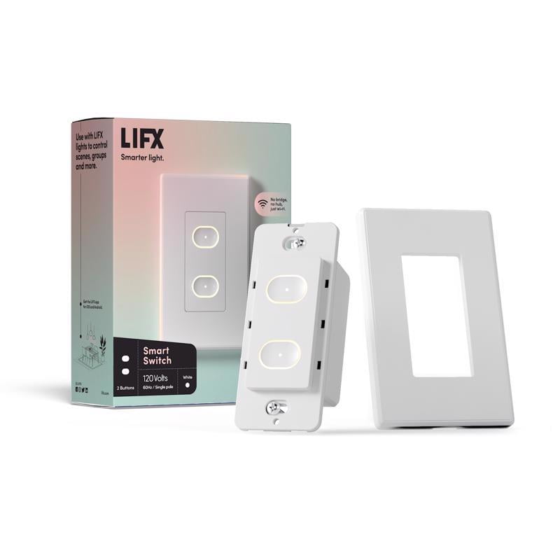 LIFX White Matte 2-Button In-Wall Smart Light Switch