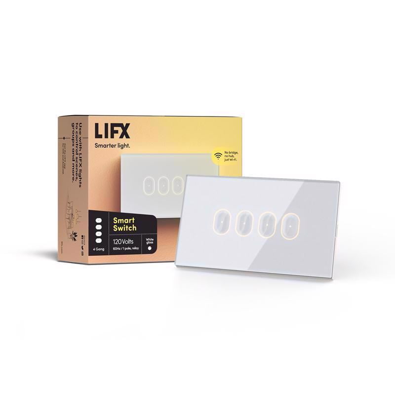 LIFX White Glass 4-Button Smart Light Switch