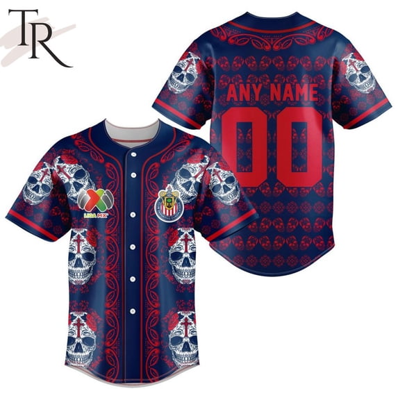 LIGA MX Chivas Guadalajara Special Dia De Muertos Design Baseball Jersey