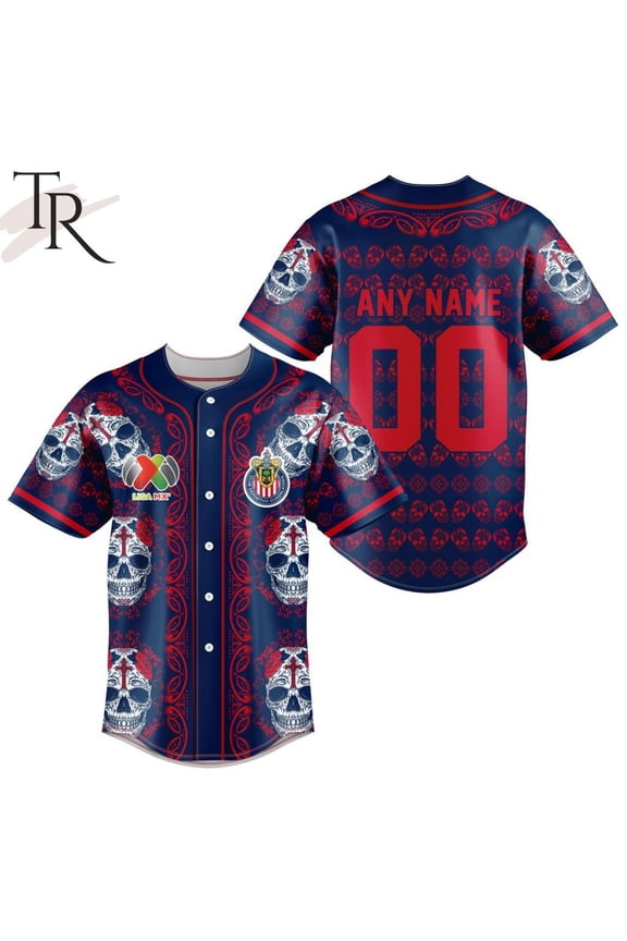 LIGA MX Chivas Guadalajara Special Dia De Muertos Design Baseball Jersey