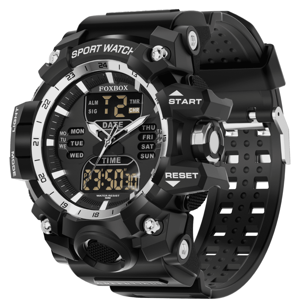 LIGE 2023 New Mens Watches Top Luxury Dual Display Watch 50M Waterproof