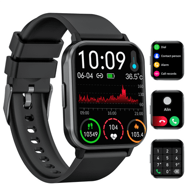 LIGE Men Women Smart Watch for Android iOS 1.83 inch Bluetooth Calls Healthy Fitness Tracker Heart Rate Monitor Smartwatch Black