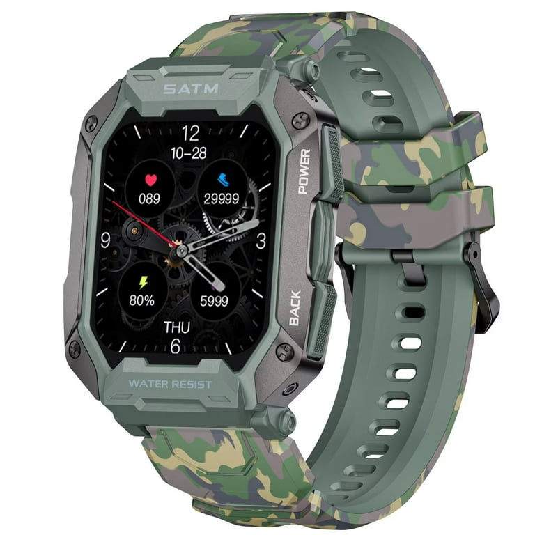 LIGE Smart Watch for Men Android iOS Sleep Heart Rate Monitor Fitness Trackers Waterproof Smartwatches Green Men s Size 6.06 x 3.11 x 1.1
