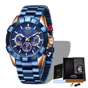 LIGE Multi-functional Waterproof Quartz Mens Watch