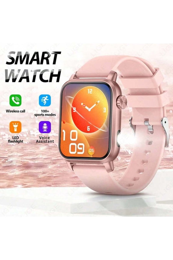 LIGE New Sports Smartwatch 1.85 Inch Screen For Men Wireless Call Calories Distance LED Flashlight Sedentary Reminder Multiple Sports Modes Custom Dial Message Push Alarm Clock Outdoors Watch