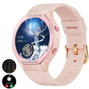 LIGE ST16 Women Smart Watch(Make/Answer) for Android iOS Bluetooth Calls Purple-Pink