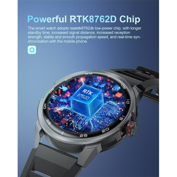 LIGE Smart Watch for Android iOS Phone Waterproof Bluetooth Calls Men Black